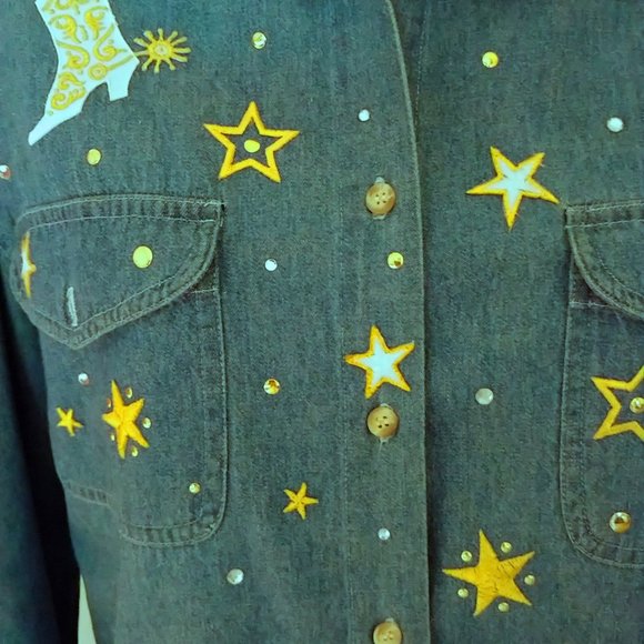 Vintage Forenza oversized Jeans Shirt  size S/M - Picture 4 of 4